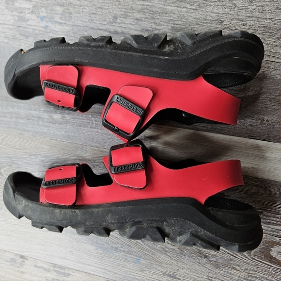 Birkenstock Mogami Birko-Flor Crimson Red + Black Footbed Size 12-12.5 - Picture 4 of 6